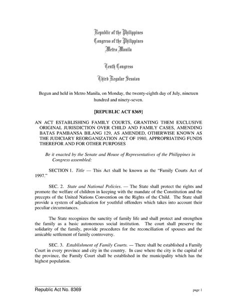 RA 8369: Family Courts Act of 1997.